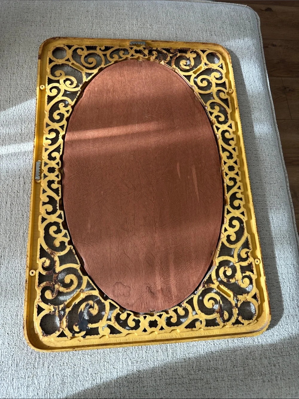 Vintage 1970s Syroco/Burwood Faux Rattan Wall Mirror - Mid Century Boho Accent